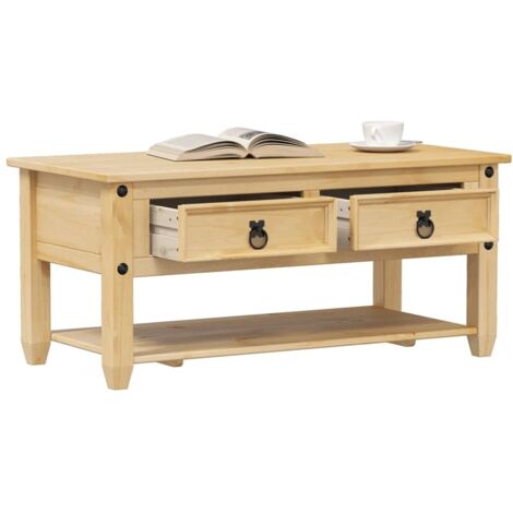 vidaXL Table basse avec tiroirs Corona 100x48x45 cm bois de pin massif (1/5)