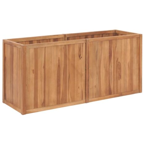 Vidaxl – Lit surélevé de jardin 150x50x70 cm en bois de teck – Résistant aux intempéries – Fond ouvert pour plantations variées