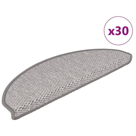vidaXL Tapis d'escalier autocollants 30 pcs 65x21x4 cm platine