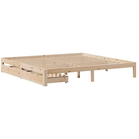 Cadre de lit avec tiroirs sans matelas 200x200 cm vidaXL (1/5)