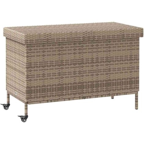 Boîte de rangement de jardin et roues gris résine tressée vidaXL (1/5)
