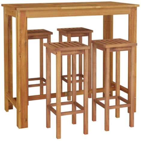 Ensemble de bar de jardin 5 pcs bois d'acacia solide vidaXL