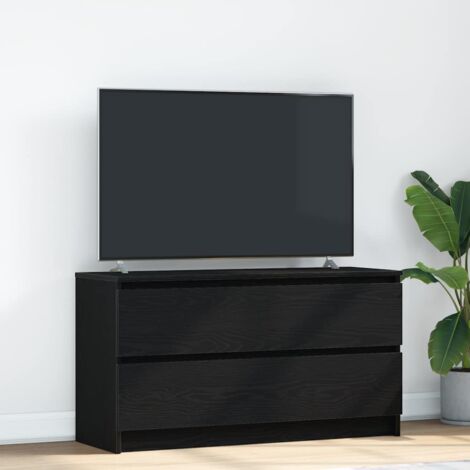 vidaXL Meuble TV noir 100x35x54 cm bois d'ingénierie