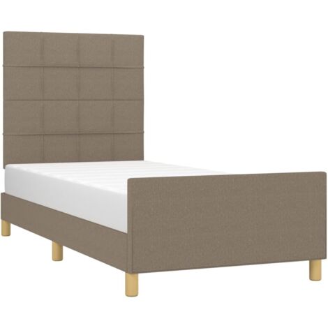 Cadre de lit sans matelas taupe 90x190 cm tissu vidaXL (1/5)