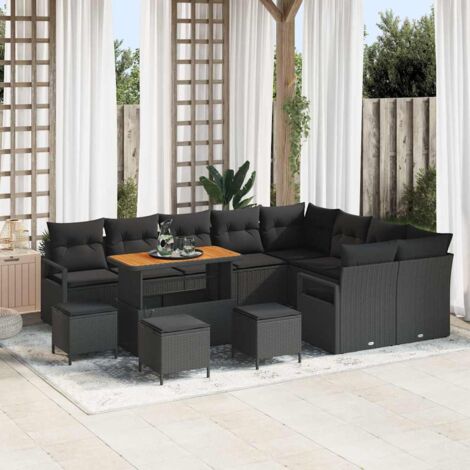 vidaXL Ensemble de canapé de jardin 13 pcs Noir 110 x 55 x 71 cm (1/5)