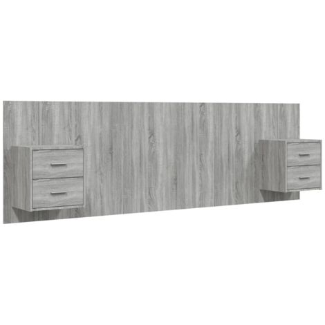Vidaxl – Tête de lit avec armoires sonoma gris – Bois d'ingénierie – Dimensions 160 x 1,5 x 80 cm – Résistante à l'humidité