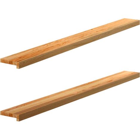 vidaXL Appuis de fenêtre 2 pcs marron clair bois de chêne massif