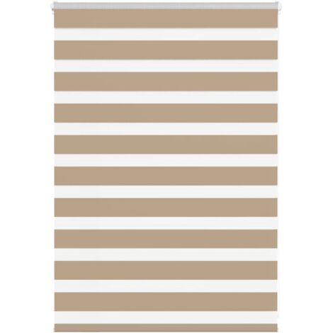 vidaXL Zebra Blind Sand Brown 110x100 cm Fabric Width 105,9 cm Polyester
