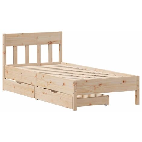 Cadre de lit sans matelas 75x190 cm bois de pin massif vidaXL (1/5)