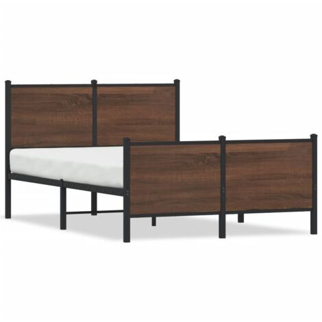 Cadre de lit en métal sans matelas chêne marron 120x190 cm vidaXL (1/5)
