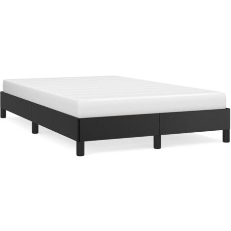Vidaxl – Cadre de lit noir 120x190 cm en similicuir – Lattes en contreplaqué pour soutien optimal – Assemblage requis – Construction durable (1/5)