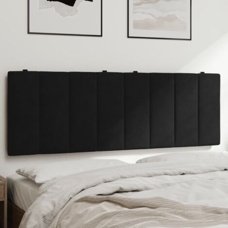 Vidaxl – Coussin de tête de lit Hanko noir 140 cm – Velours doux 100% polyester – Rembourré mousse pour confort optimal – Installation facile