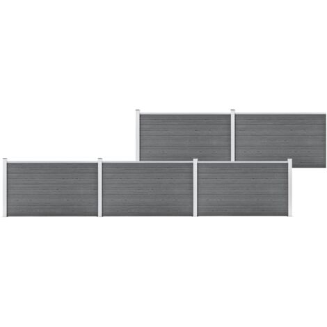 vidaXL Clôture de jardin WPC 872x106 cm Gris
