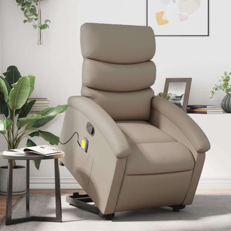 Fauteuil inclinable de massage Cappuccino Similicuir vidaXL (1/7)