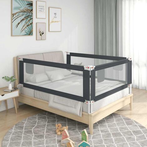 Barrière de sécurité de lit d'enfant Gris foncé 150x25 cm Tissu vidaXL