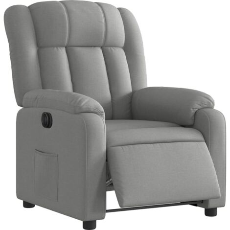 Fauteuil inclinable électrique Gris clair Tissu vidaXL