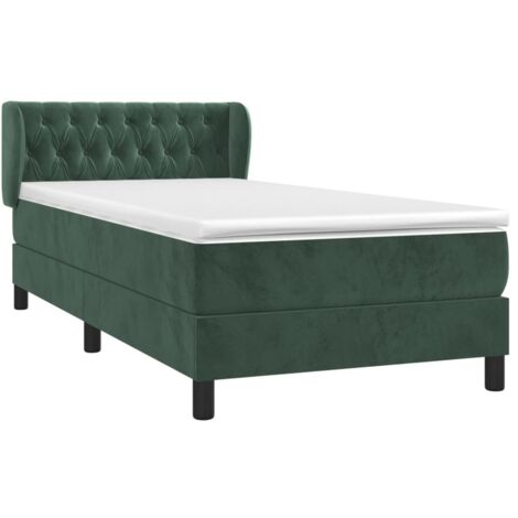 vidaXL Sommier à lattes de lit avec matelas Vert foncé 90x200 cm