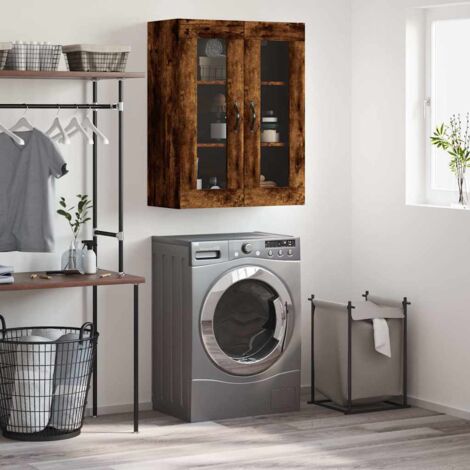 Armoire murale chêne fumé 69,5x34x90 cm bois d'ingénierie vidaXL (1/5)