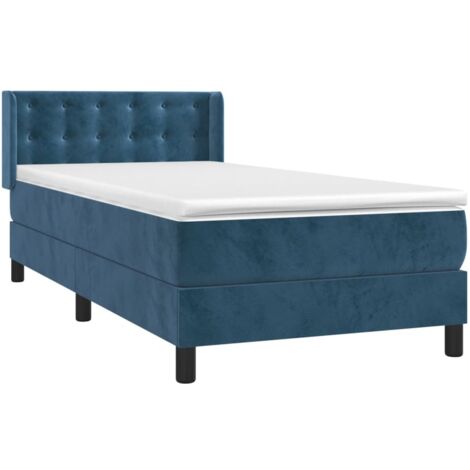Sommier à lattes de lit avec matelas Bleu foncé 90x190 cm vidaXL (1/5)
