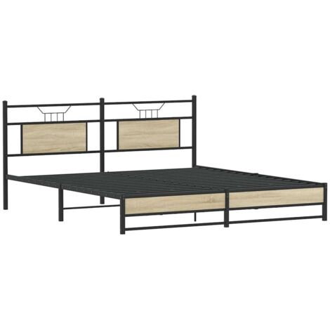 Cadre de lit sans matelas chêne sonoma 160x200 cm vidaXL (1/5)