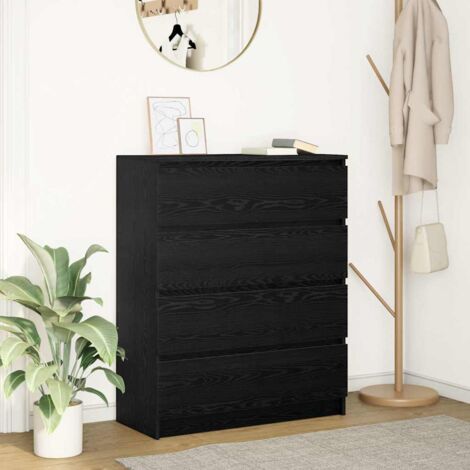 vidaXL Buffet chêne noir 80x35x99 cm bois d’ingénierie (1/5)