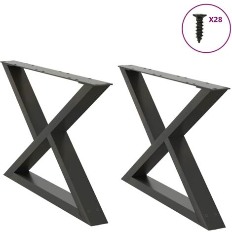 vidaXL Pieds de table basse 2 pcs anthracite 70x(42-43,3) cm