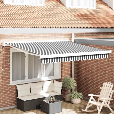 vidaXL Auvent rétractable anthracite/blanc 3x2,5 m tissu et aluminium (1/5)