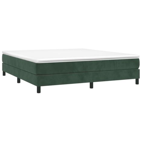 Sommier à lattes de lit et matelas Vert foncé 180x200cm Velours vidaXL