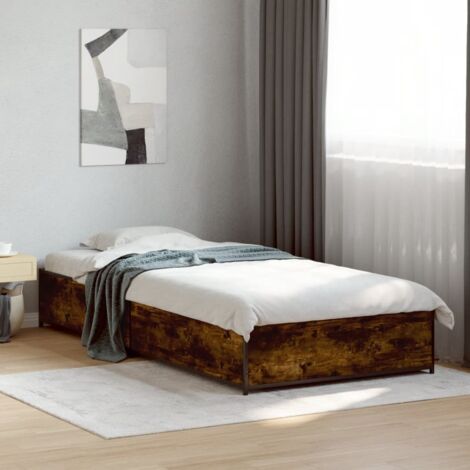 Cadre de lit sans matelas chêne fumé 100x200 cm vidaXL