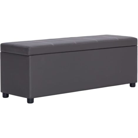 Banc avec compartiment de rangement 116 cm Gris Similicuir vidaXL