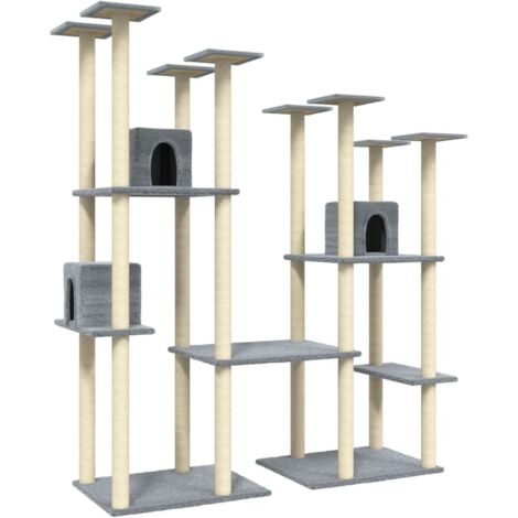 Arbre à chat avec griffoirs en sisal Gris clair 174 cm vidaXL (1/5)