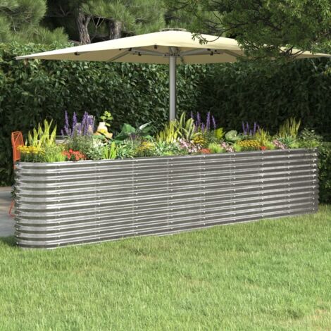 Vidaxl – Lit surélevé de jardin en acier enduit de poudre – Dimensions 332 x 40 x 68 cm – Résistant à la rouille et à la corrosion – Assemblage requis