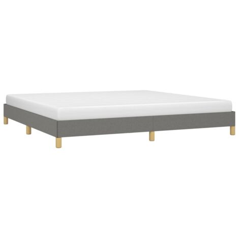Cadre de lit sans matelas gris foncé 200x200 cm tissu vidaXL (1/5)