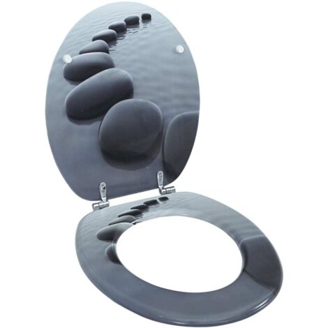 Siège de toilette avec Couvercle MDF Pierres vidaXL