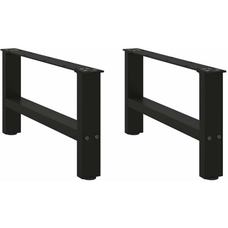 Vidaxl – Pieds de table basse noir 2 pcs – Acier thermolaqué – Dimensions 60 x 30 cm – Fixation facile avec vis fournies - vidaXL912370