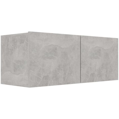 Vidaxl – Meuble TV gris béton 80x30x30 cm – Bois d'ingénierie – Design moderne avec 2 compartiments – Charge max 60 kg (1/8)