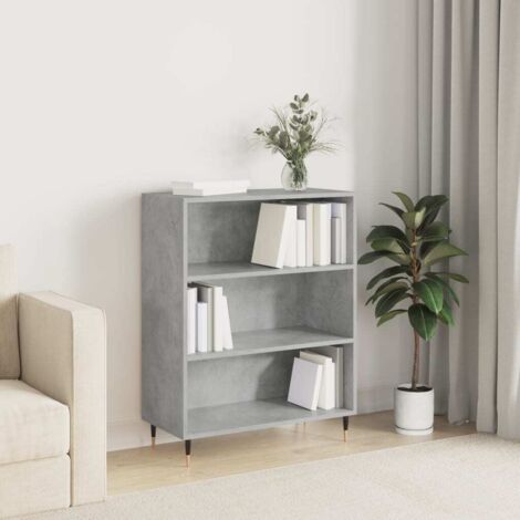 Bibliothèque gris béton 69,5x32,5x90 cm bois d'ingénierie vidaXL (1/5)