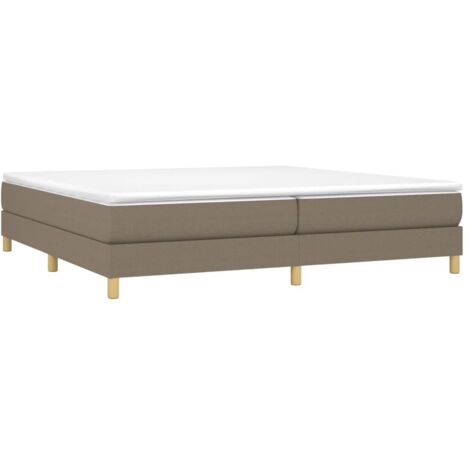 Cadre de lit à ressorts taupe 200x200 cm tissu vidaXL