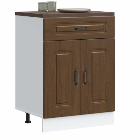 Armoire de cuisine Kalmar chêne marron bois d'ingénierie vidaXL