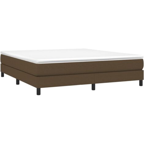 Cadre de lit à ressorts marron foncé 180x200 cm tissu vidaXL
