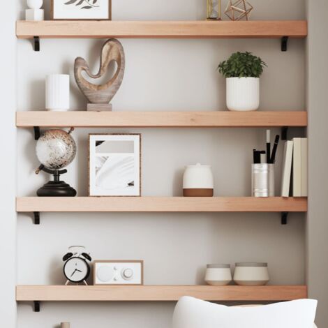 Vidaxl – Étagère murale en bois de chêne massif non traité 100x10x6 cm – Charge maximale 20 kg – Style rustique – Finition naturelle (1/5)