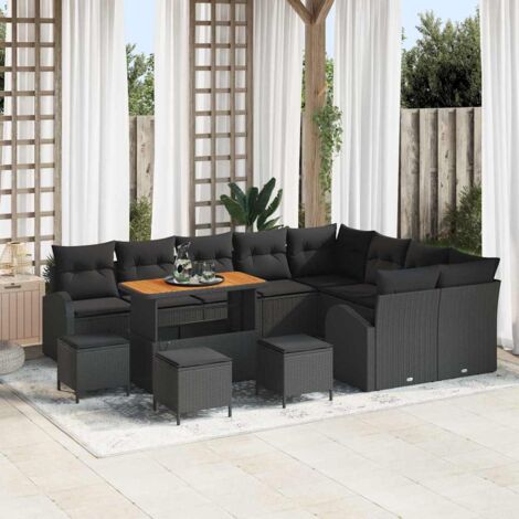 vidaXL Ensemble de canapé de jardin 13 pcs Noir 110 x 55 x 71 cm (1/5)