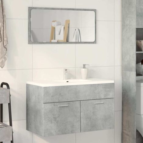 Armoire d'évier Gris béton 80x38,5x46 cm Aggloméré vidaXL