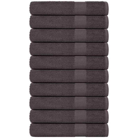 Vidaxl – Serviettes 10 pcs anthracite 100x200 cm 360 g/m² 100% coton – Lavables en machine – Certifiées STANDARD 100 par OEKO-TEX