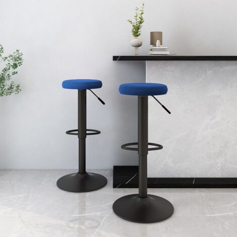 Tabourets de bar lot de 2 bleu velours vidaXL872753 (1/5)