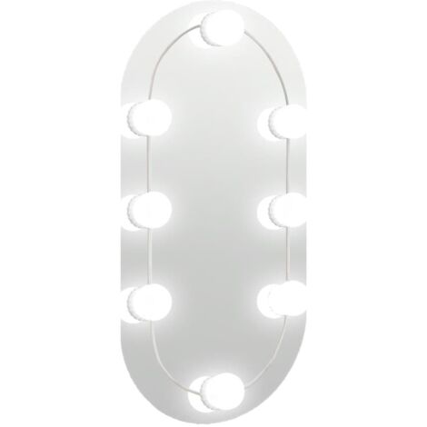 Miroir avec éclairage LED 40x20 cm Verre Ovale vidaXL (1/5)