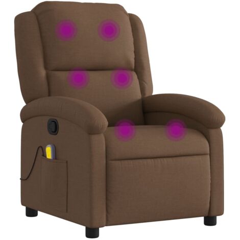 Fauteuil de massage inclinable Marron Tissu vidaXL