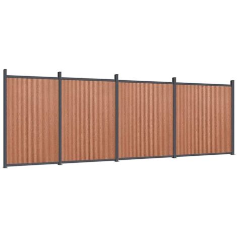 vidaXL Panneau de clôture marron 699x186 cm WPC