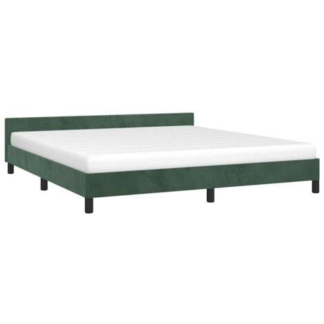 Cadre de lit sans matelas vert foncé 180x200 cm velours vidaXL (1/5)