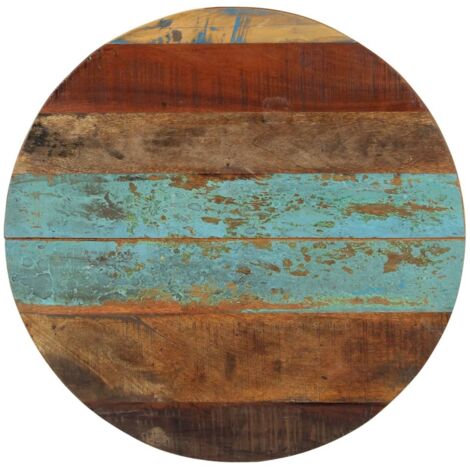 Vidaxl – Dessus de table rond 60 cm – Épaisseur 15-16 mm – Bois de récupération massif – Finition polie et laquée – Pour tables intérieures